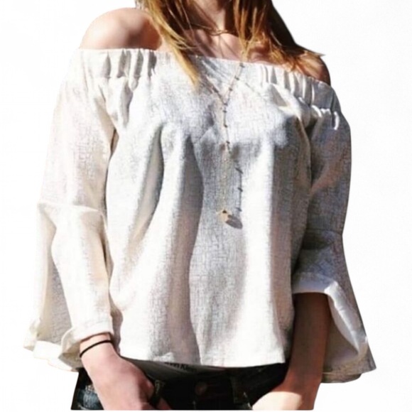 ‎Metallic Off Shoulder Top - Picture 2 of 16